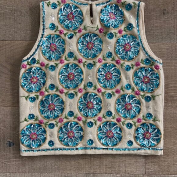 Frances Valentine Sequin Sweater Tank Top - Picture 2 of 3